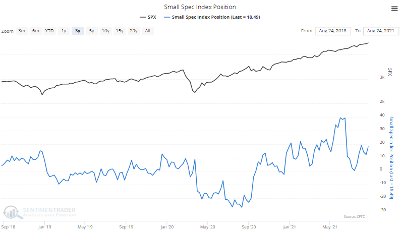 small speculator index positions